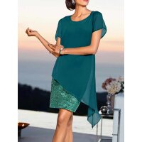 Designer-Cocktailkleid m. Pailletten, dunkelgrün