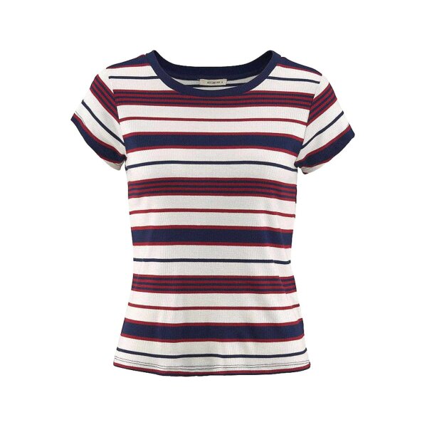 Marken-Streifenshirt, rot-blau-ecru