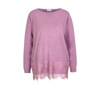 Designer-Feinstrickpullover m. Spitze, orchidee