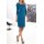 Carree-Kleid, blau