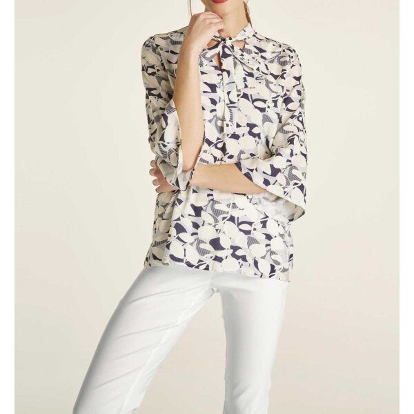 Druckbluse m. Schluppe, bunt