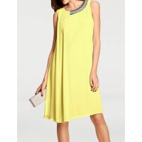 Chiffon dress with strass, yellow