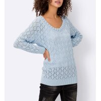 Oversizeowy sweter ajour, jasnoniebieski