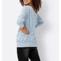 Oversizeowy sweter ajour, jasnoniebieski