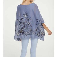 Designer-Drucktunika, rauchblau-bedruckt