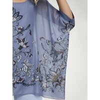 Designer-Drucktunika, rauchblau-bedruckt