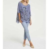 Designer-Drucktunika, rauchblau-bedruckt