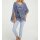 Designer-Drucktunika, rauchblau-bedruckt