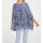 Designer-Drucktunika, rauchblau-bedruckt