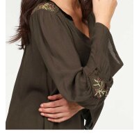 Blouse with embroidery, olive