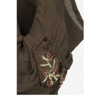 Bluse mit Stickerei, oliv