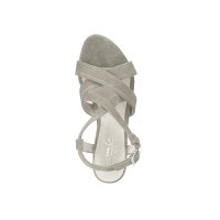 Ziegen-Veloursleder-Sandalette, taupe