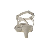 Ziegen-Veloursleder-Sandalette, taupe