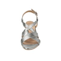 Ziegen-Nappaleder-Sandalette, silber