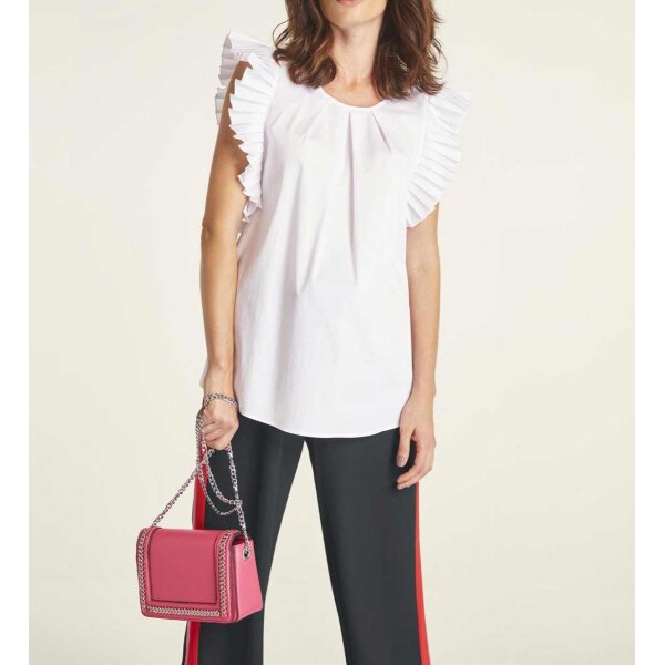 Bluse m. Volants, weiß