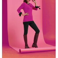 Feinstrickpullover, pink-schwarz