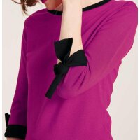 Feinstrickpullover, pink-schwarz