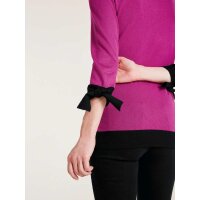 Feinstrickpullover, pink-schwarz