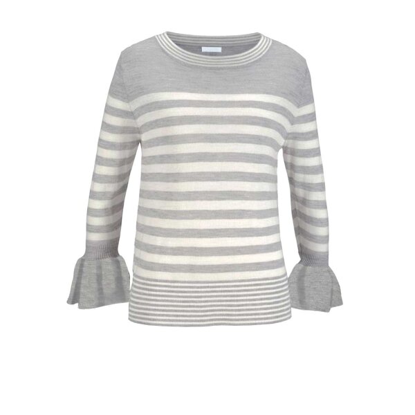 Marken-Luxuspullover, grau-offwhite