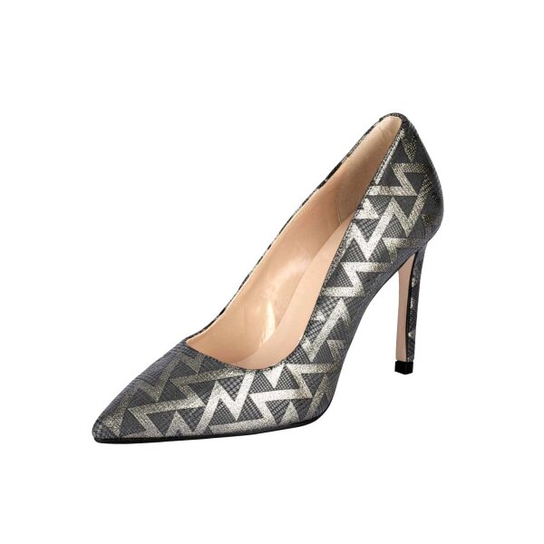 Leder-Pumps, grau