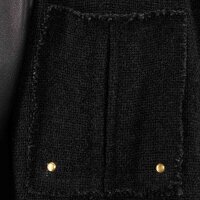 Marken-Bouclé-Lammnappaleder-Jacke, schwarz