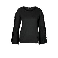 Sweter z falbankami, czarny