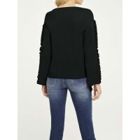 Sweter z falbankami, czarny