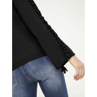 Sweter z falbankami, czarny