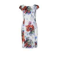 Sheath dress, white-multicolour