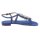 Velour leather sandal with strass, blue