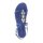 Velour leather sandal with strass, blue