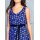 Print dress with belt, royal blue - print