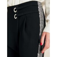Hose m. Wickeleffekt, schwarz-silber