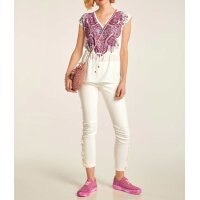Designer-Skinny-Leggings m. Spitze, offwhite