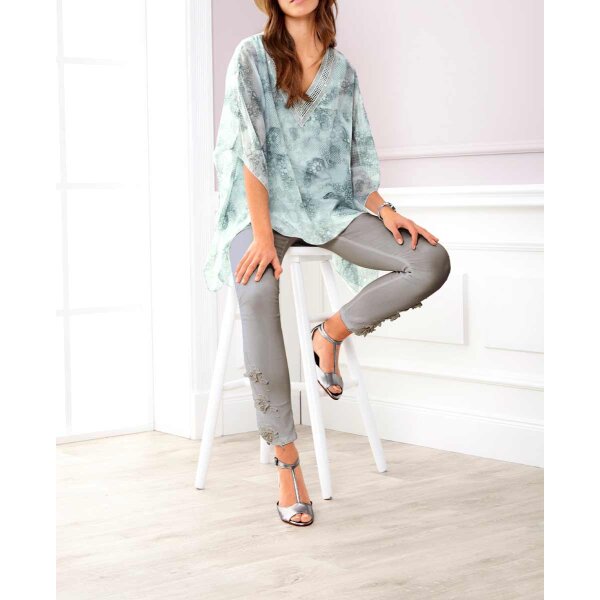 Designer-Skinny-Leggings m. Spitze, stein