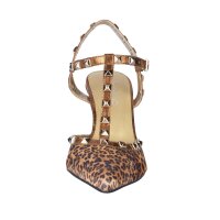 Goa nappa leather pumps, leopard