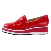Rind-Lackleder-Slipper, rot