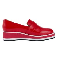Rind-Lackleder-Slipper, rot