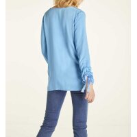 Bluse m. Raffungen, azurblau