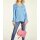 Bluse m. Raffungen, azurblau