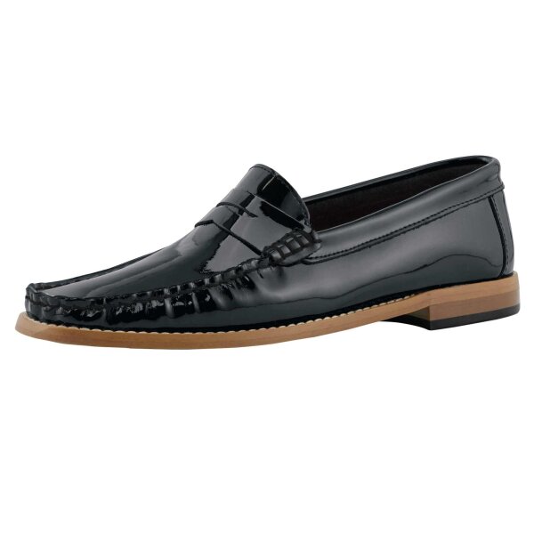Patent leather slipper, black