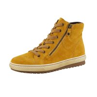 Marken-Ziegen-Veloursleder-Sneaker, gelb