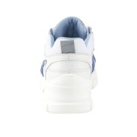 Leather sneaker, white-blue-silver coloured