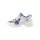 Leather sneaker, white-blue-silver coloured