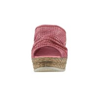 Nappaleder-Pantolette m. Lochmuster, himbeere
