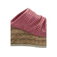 Nappaleder-Pantolette m. Lochmuster, himbeere