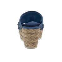 Nappa leather mule with eyelet pattern, denim blue