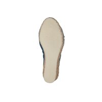 Nappa leather mule with eyelet pattern, denim blue