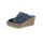 Nappa leather mule with eyelet pattern, denim blue