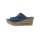 Nappa leather mule with eyelet pattern, denim blue